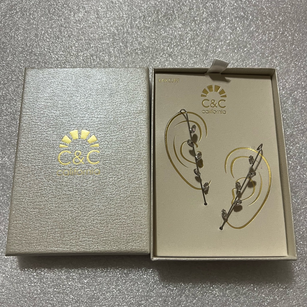 CC California Brand Beautiful Silver Tone Cz Earring Nwt In Original Box 18$